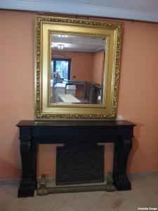 BLACK MARBLE FIREPLACE WITH LION PAW FEET, CHARLES X STYLE, W 167 D 39 H 103